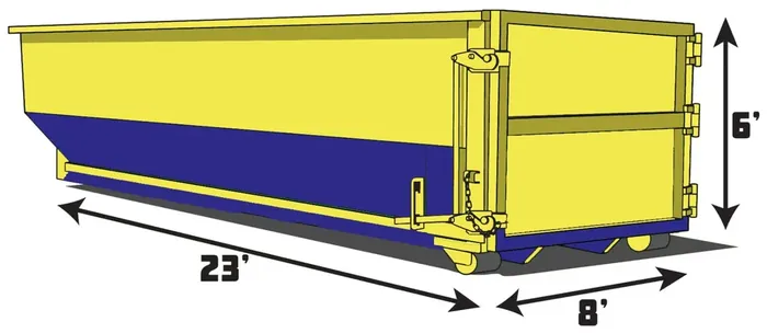 30 yard commercial roll-off dumpster with dimensions